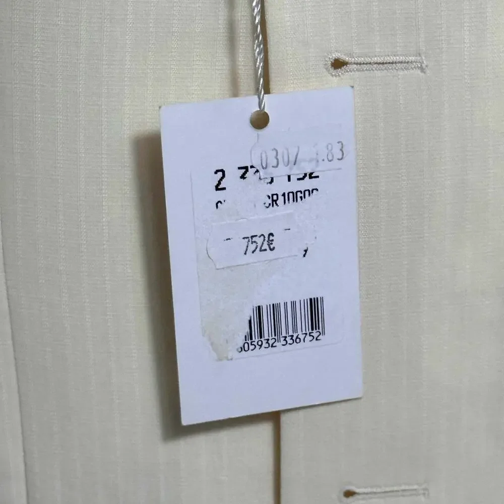 Courrèges Homme Men's Ivory Virgin Wool 2 Piece Designer Suit France US 38